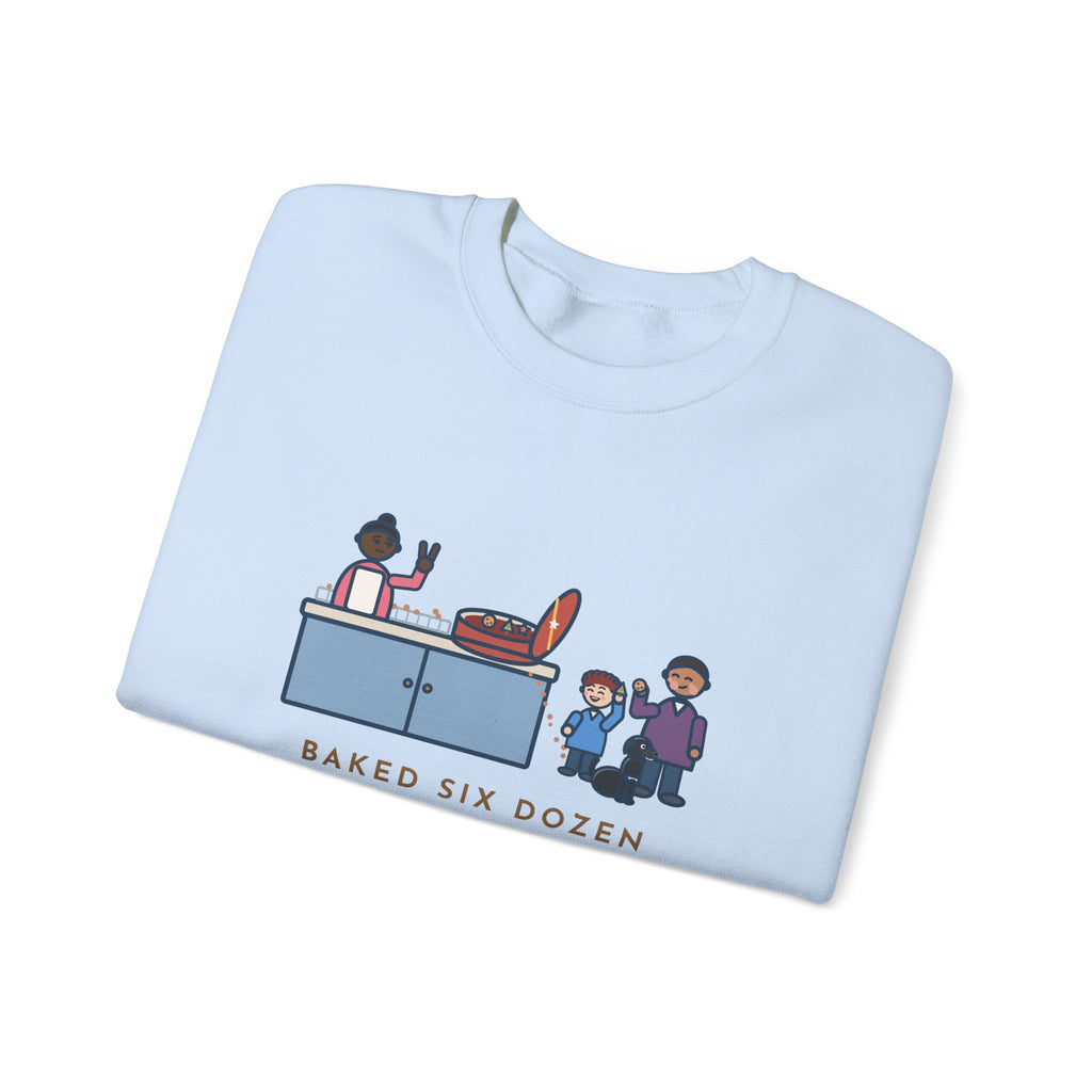 Christmas Cookies Sweatshirt, Baked Six Dozen, Two Dozen Made It to the Tin, Funny Cookie Count Crewneck