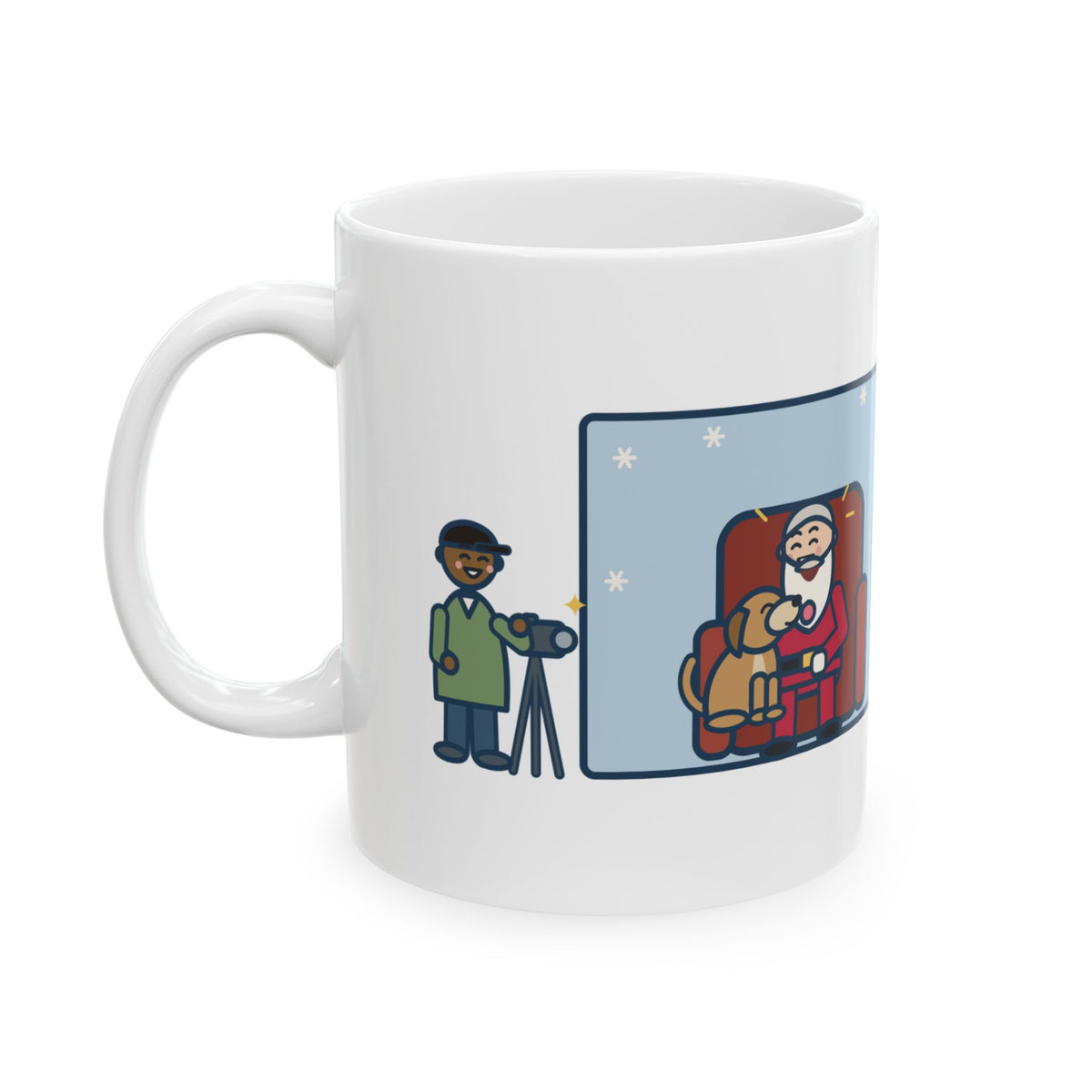 Holiday Photo Mug, Took the Dog for Photos with the Man in the Red Suit, He Licked the Beard, Funny Coffee Mug 11oz