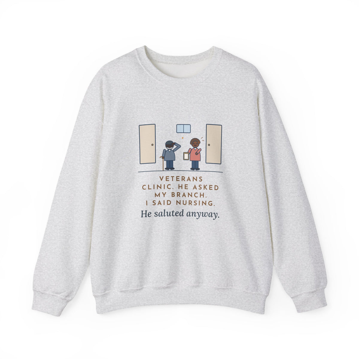 Veterans Clinic Nurse Crewneck Sweatshirt - My Branch Is Nursing