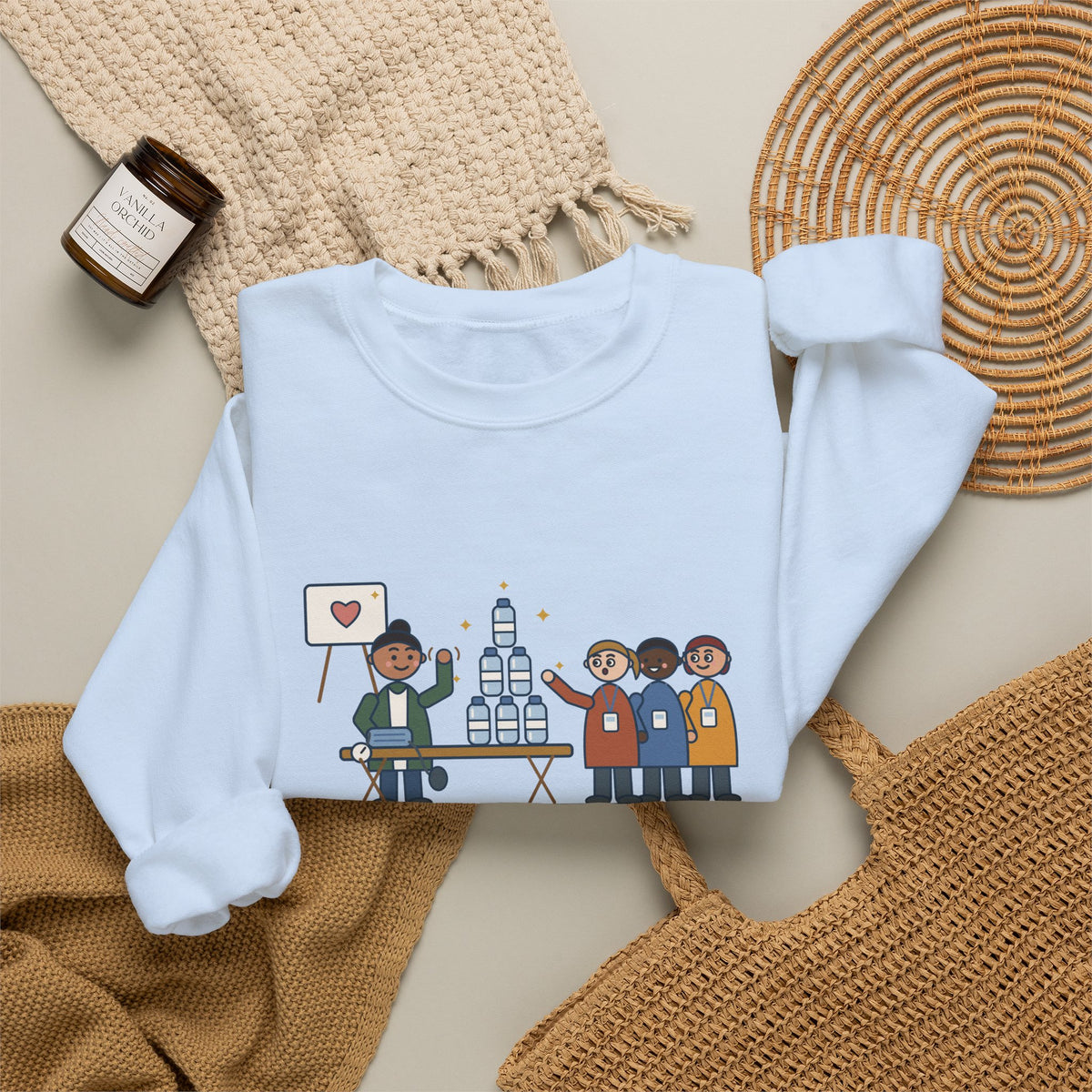 Corporate Wellness Nurse Crewneck Sweatshirt - The Line Was for the Free Water Bottle