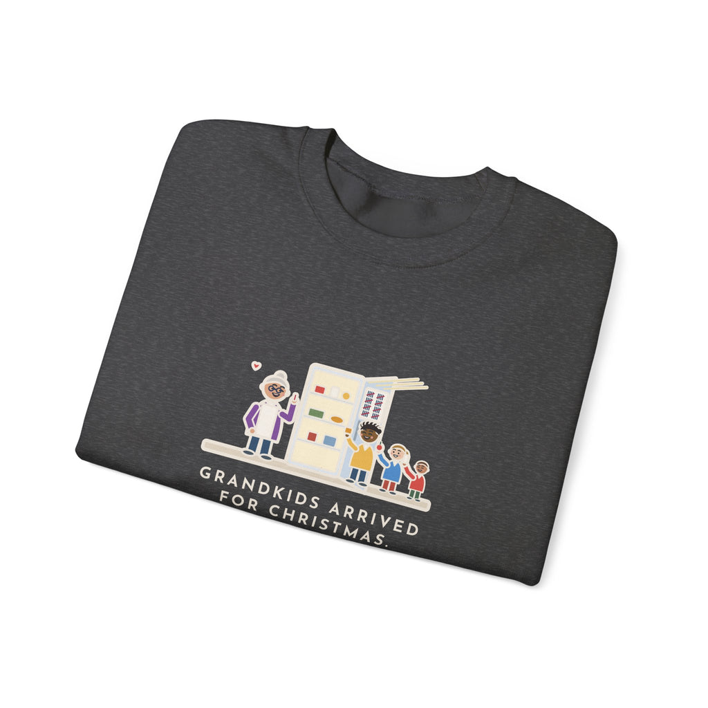Grandkids at Christmas Sweatshirt, Arrived for the Holiday, The Fridge Door Opened Forty Times in the First Hour