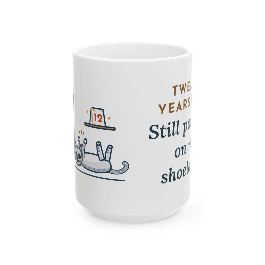 Large 15oz Burmilla Mug - Twelve and Still Pouncing Silver Senior Cat Gift