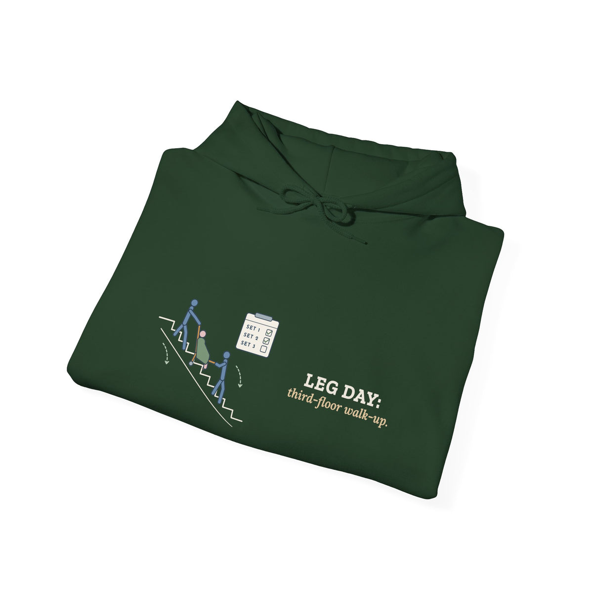 EMT Hoodie - Leg Day: Third-Floor Walk-Up Paramedic Crew Hooded Sweatshirt