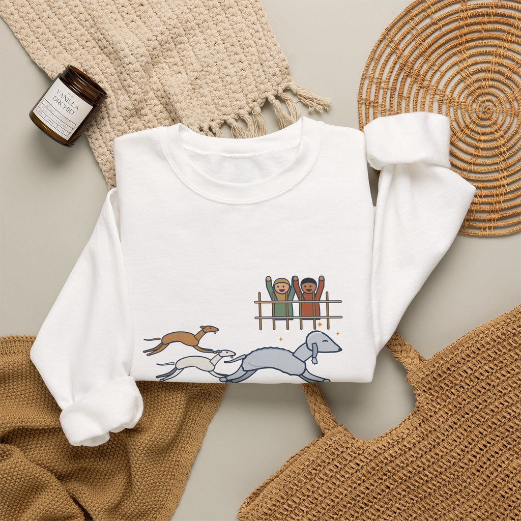 Bedlington Terrier Crewneck Sweatshirt - Outran the Whippets, Still Fluffy