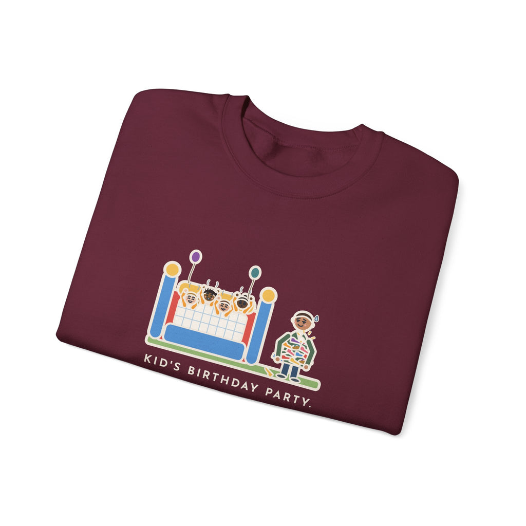 Birthday Party Sweatshirt, Sixteen Kids, One Bounce House, and I Held Every Shoe, Funny Backyard Party Crewneck