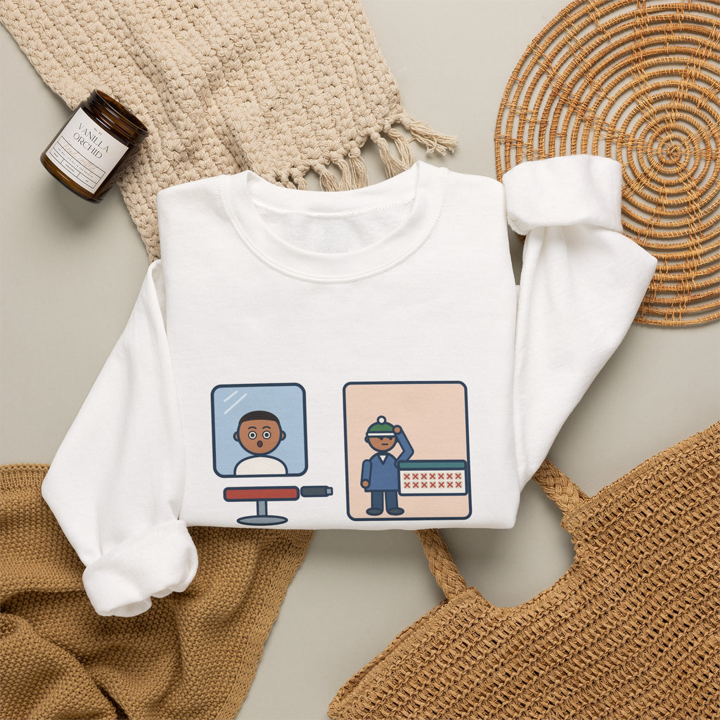 Barber Sweatshirt, Told Them Just a Trim, Wore a Hat for Two Weeks, Funny Mirror and Beanie Crewneck
