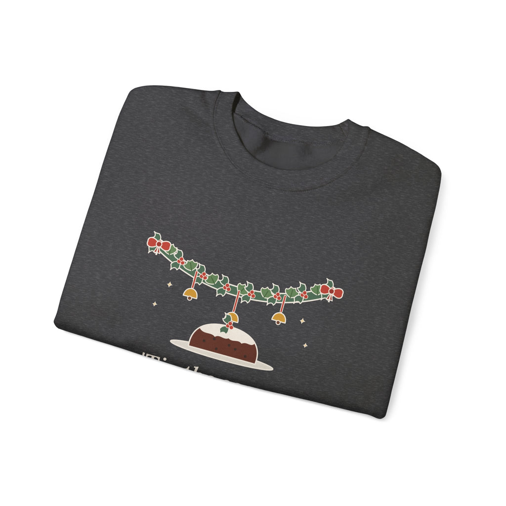 Tis the Season to Be Jolly Sweatshirt, Christmas Oliphant Quote Crewneck with Holly Swag