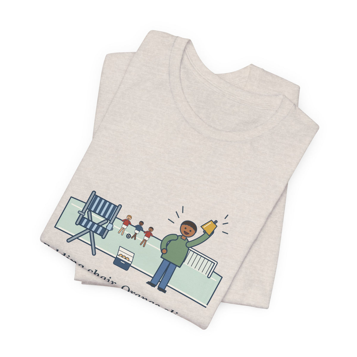 Folding Chair. Orange Slices. Loudest Voice on the Sideline. T-Shirt, Soccer Quote Tee with Sideline Parent