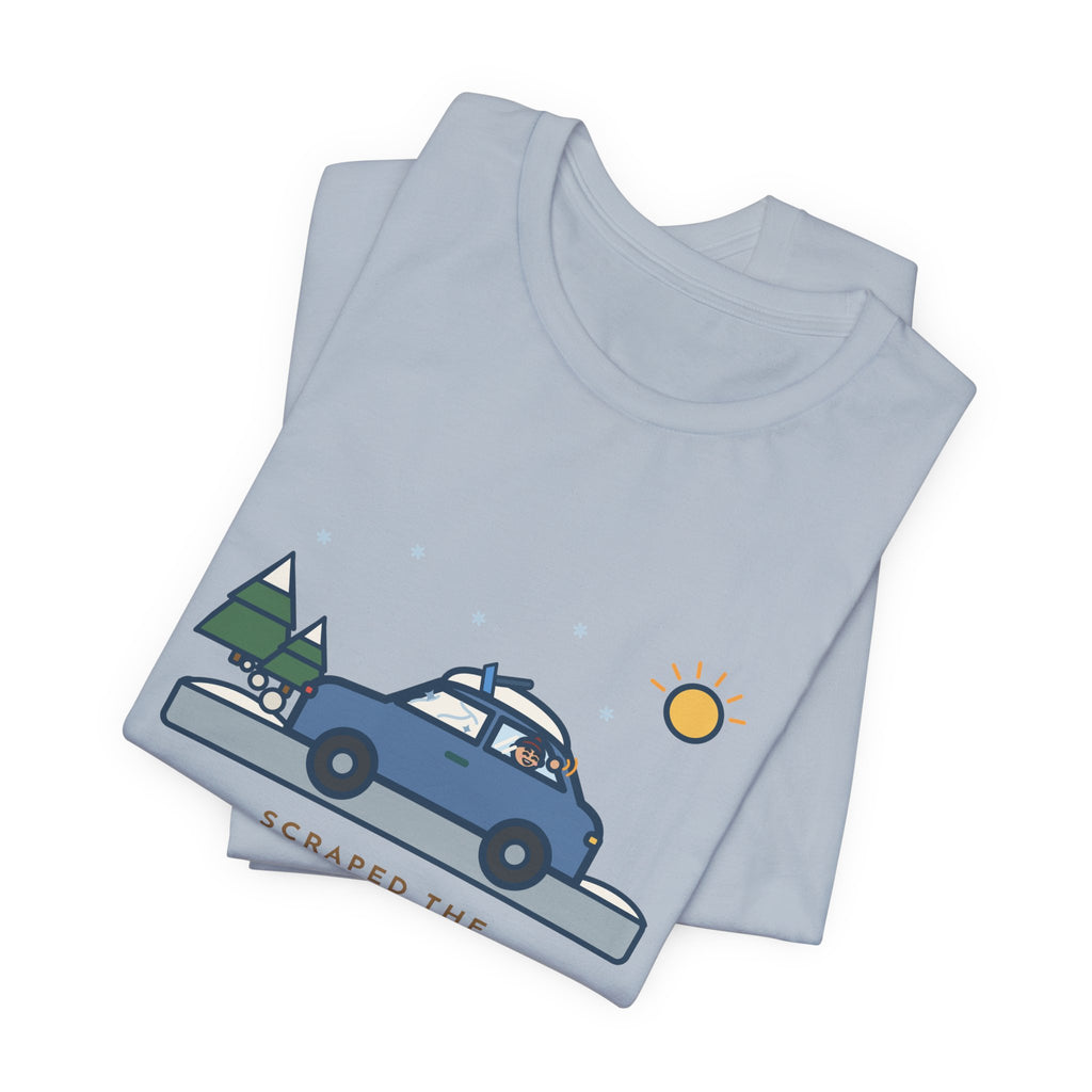 Funny Winter Driver T-Shirt, Scraped the Windshield for Ten Minutes, Back Window Still Frozen, Frosty Driveway Tee