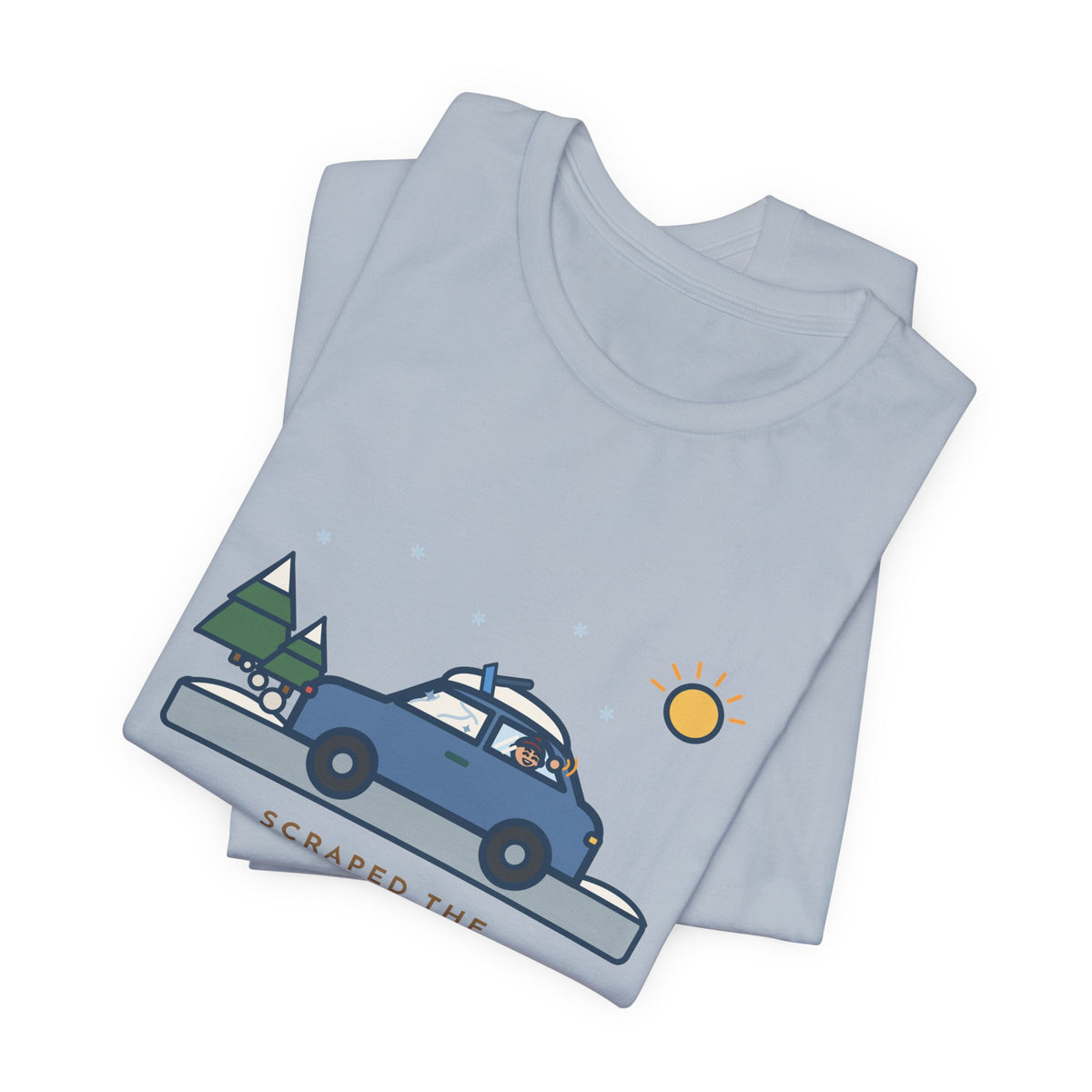 Funny Winter Driver T-Shirt, Scraped the Windshield for Ten Minutes, Back Window Still Frozen, Frosty Driveway Tee