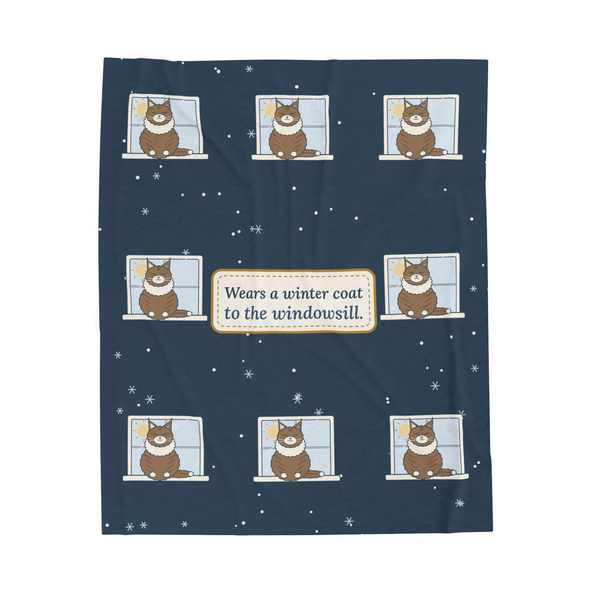 Norwegian Forest Cat Blanket - Wears a Winter Coat to the Windowsill Velveteen Plush Throw