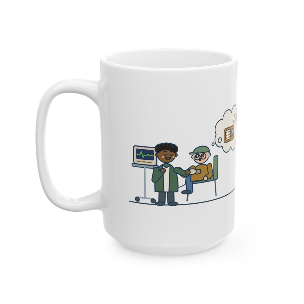 Large 15oz Cardiac Device Clinic Nurse Mug - Ballgame on the Pacemaker Nurse Gift