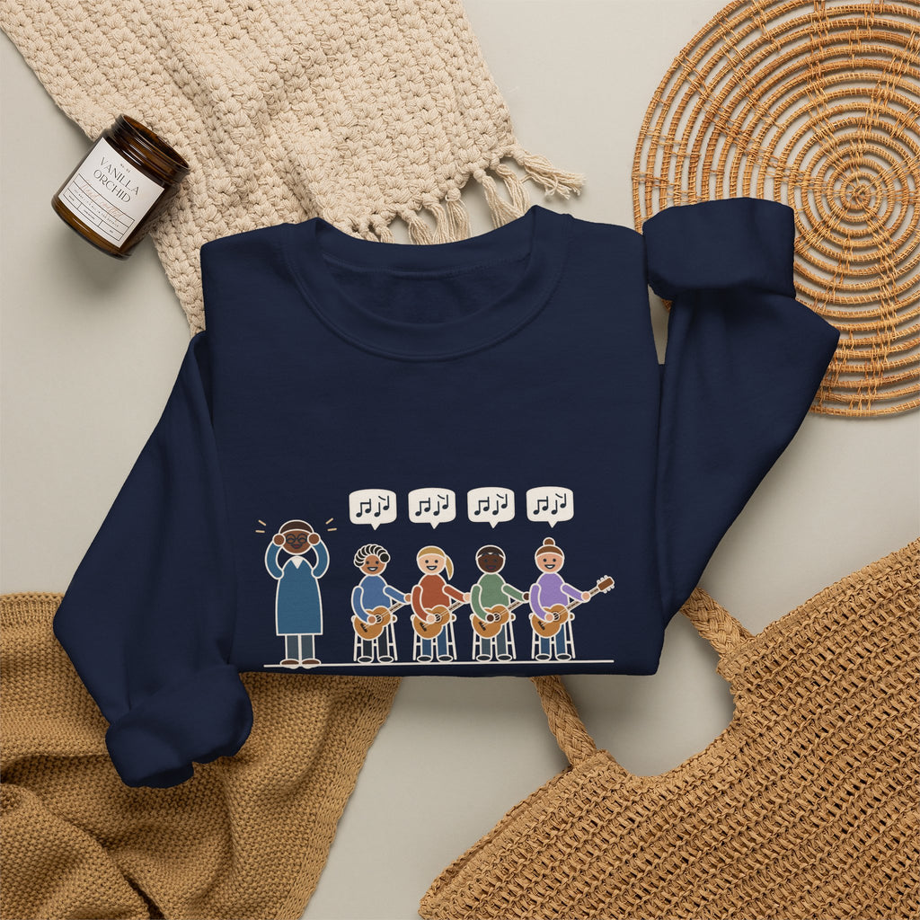 Guitar Class Teacher Crewneck Sweatshirt - Every Kid Found the Same Riff Music Teacher Gift