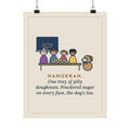 Hanukkah Poster, One Tray of Jelly Doughnuts, Powdered Sugar on Every Face, the Dog's Too, Funny Sugar Mustaches Wall Art