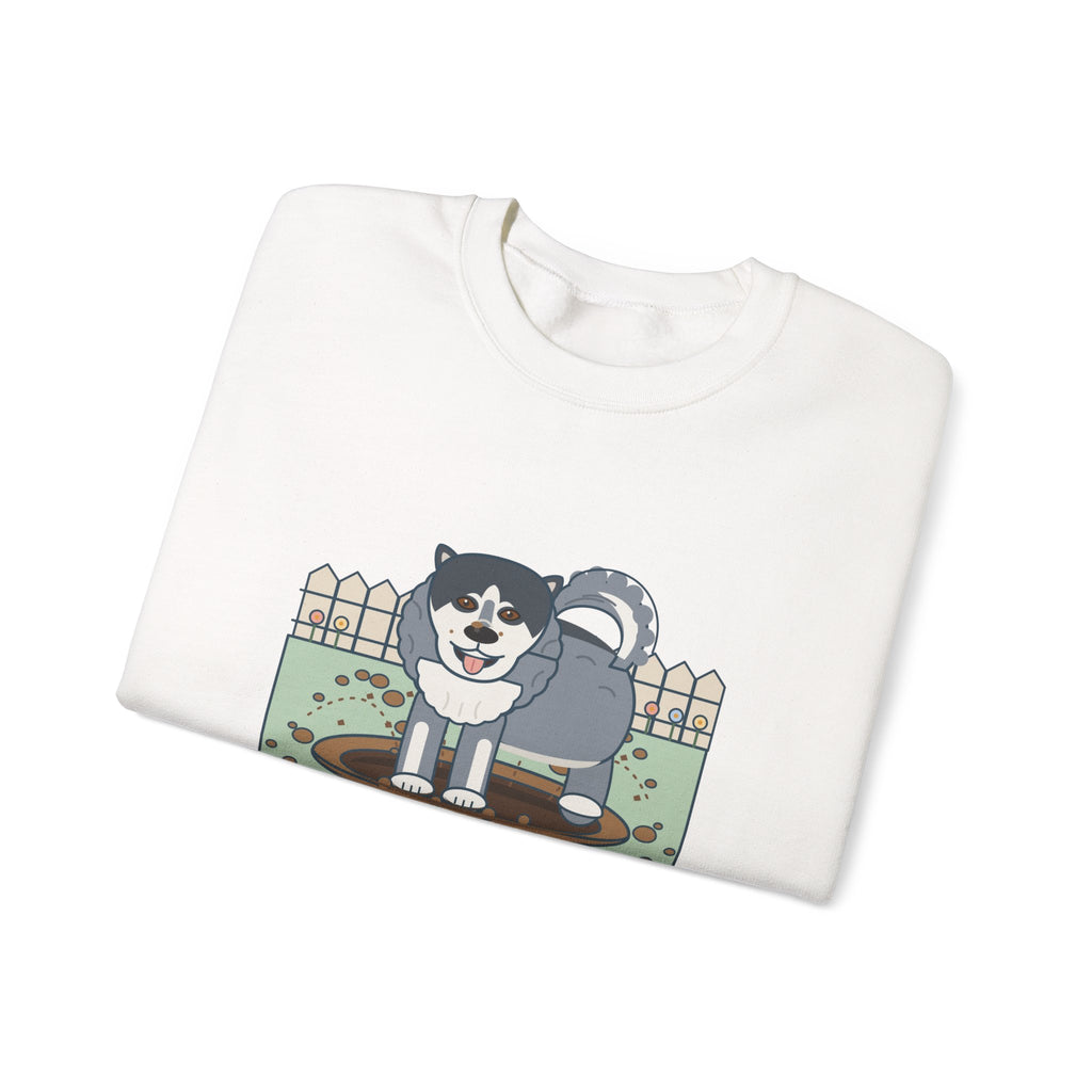 Alaskan Malamute Crewneck Sweatshirt - Malamute-Sized Backyard Crater Dog Owner Gift