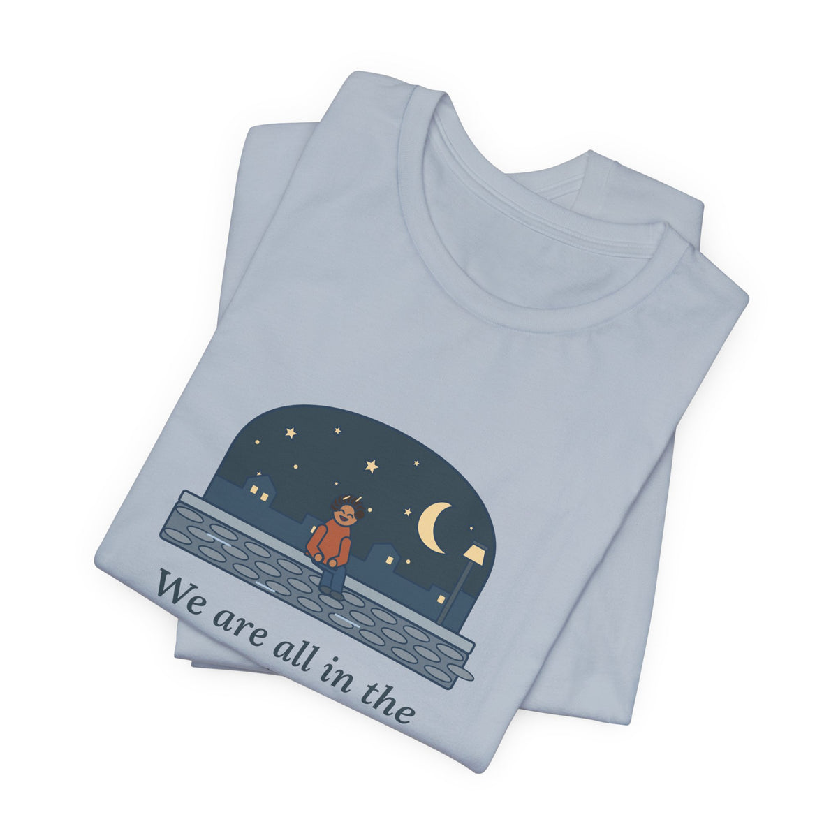 Oscar Wilde Quote T-Shirt, Some of Us Are Looking at the Stars, Literary Stargazer Curb Tee
