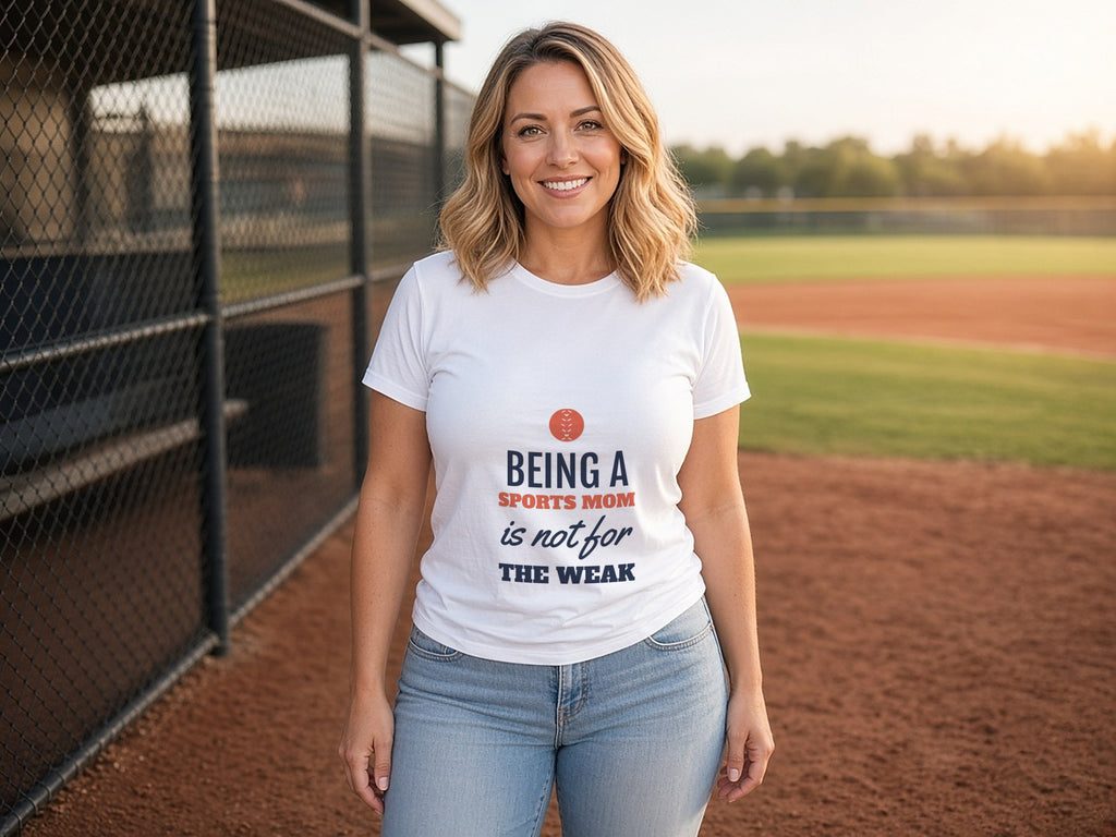 Being A Sports Mom Is Not For The Weak T-Shirt, Funny Sports Mom Shirt, lifestyle photo, White
