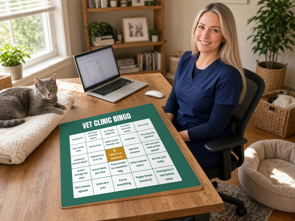 Vet Clinic Bingo Desk Mat - Funny Vet Tech Gift, lifestyle photo 1