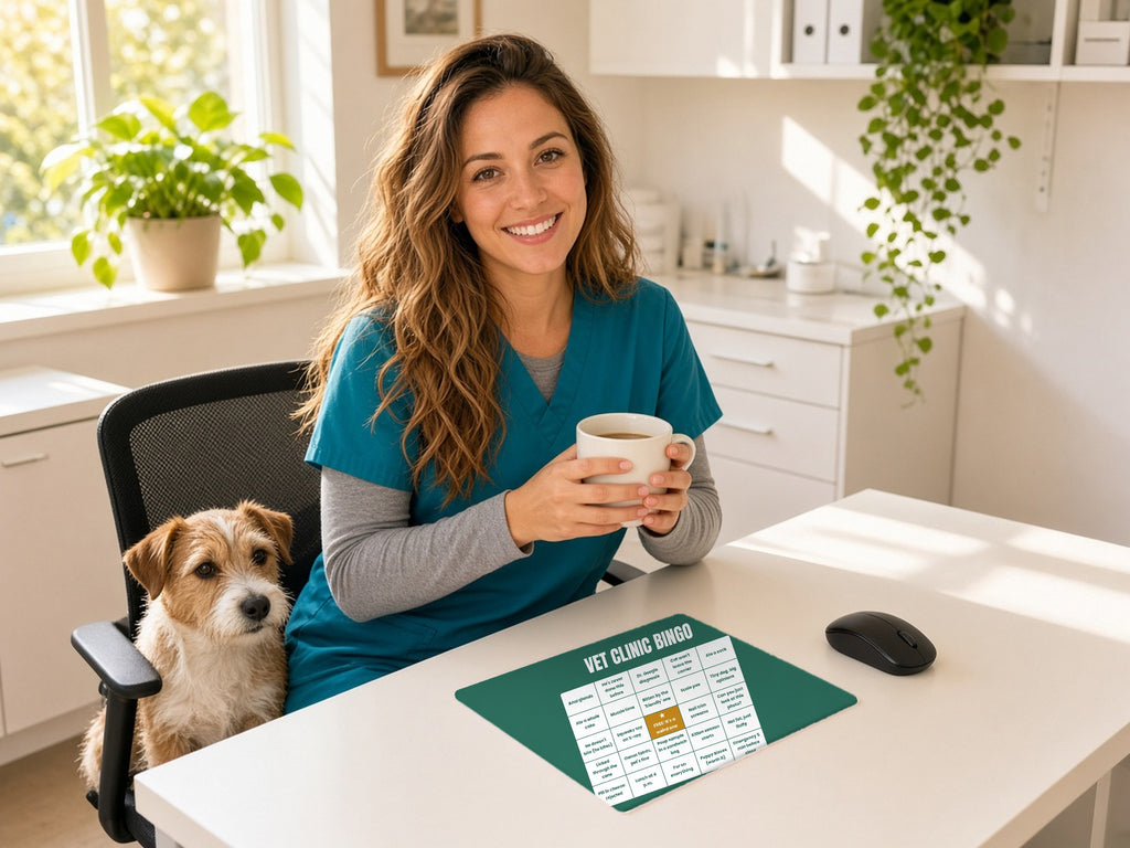 Vet Clinic Bingo Mouse Pad - Funny Vet Tech Gift, lifestyle photo 1