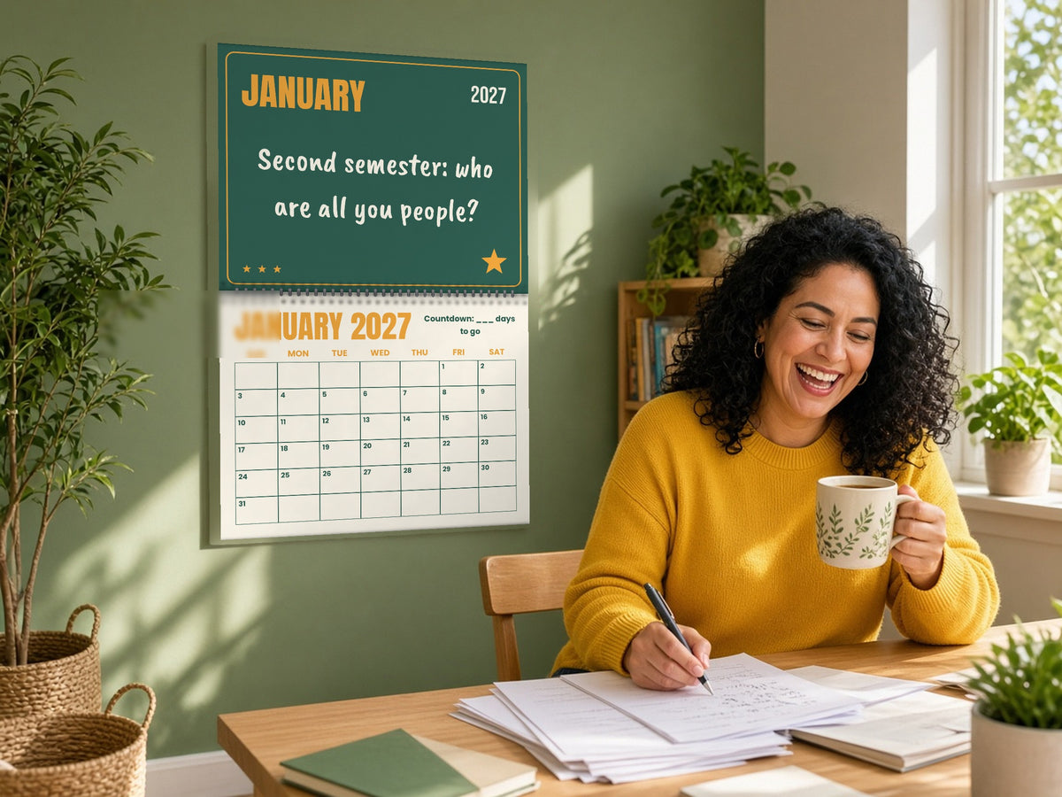 Countdown to Summer Teacher Calendar 2027 - Funny Wall Calendar, lifestyle photo 1
