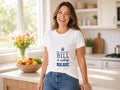 My Grocery Bill Is Voting Blue T-Shirt, Funny Democrat Shirt, lifestyle photo, White