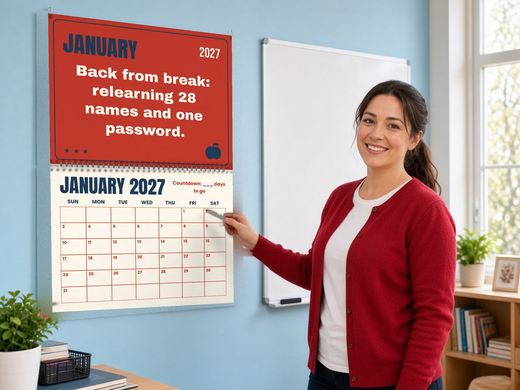Teacher Countdown Wall Calendar 2027 - Funny Teacher Gift, lifestyle photo 1