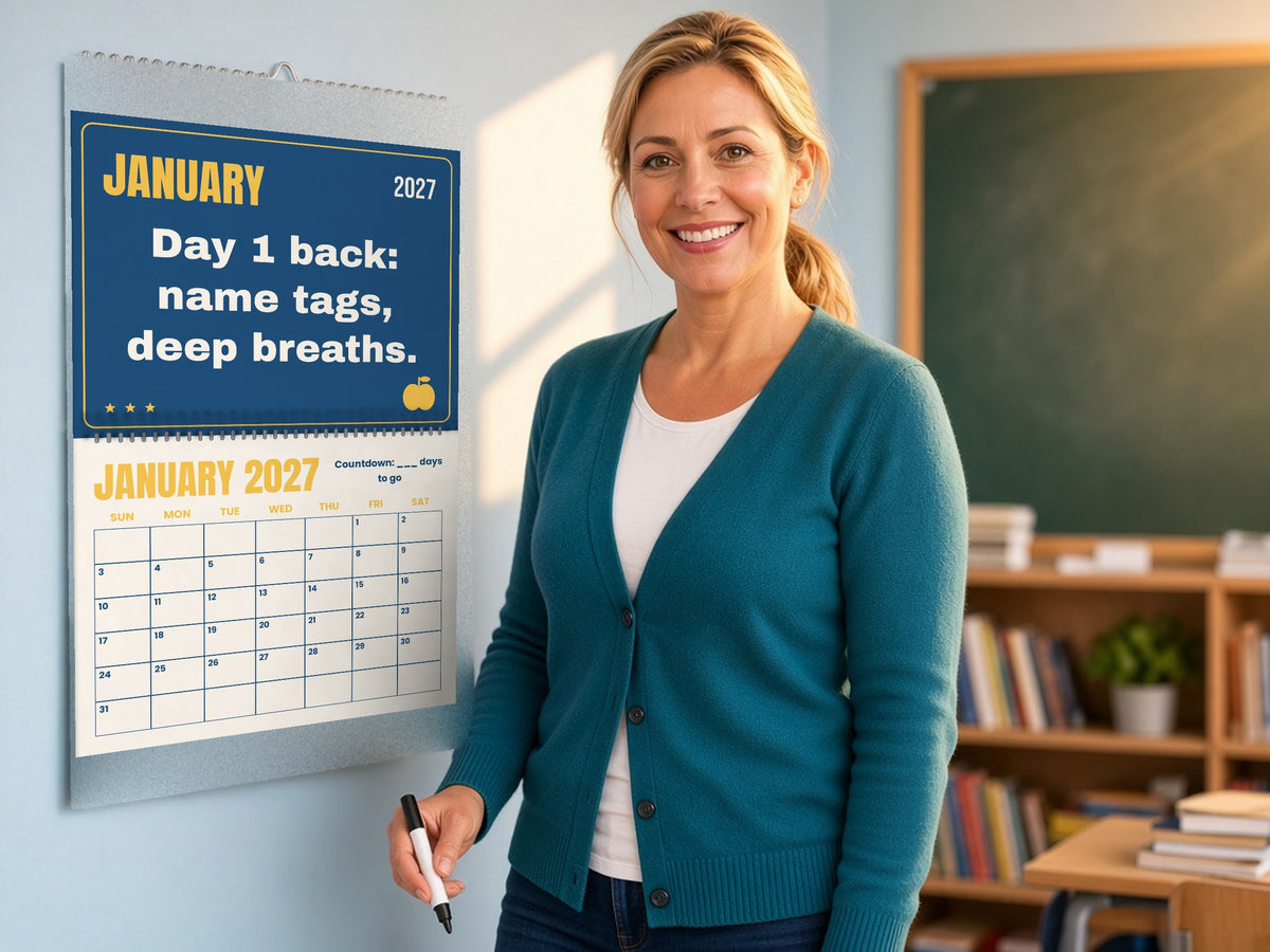 Teacher Countdown Wall Calendar 2027 - Bell to Bell, lifestyle photo 1