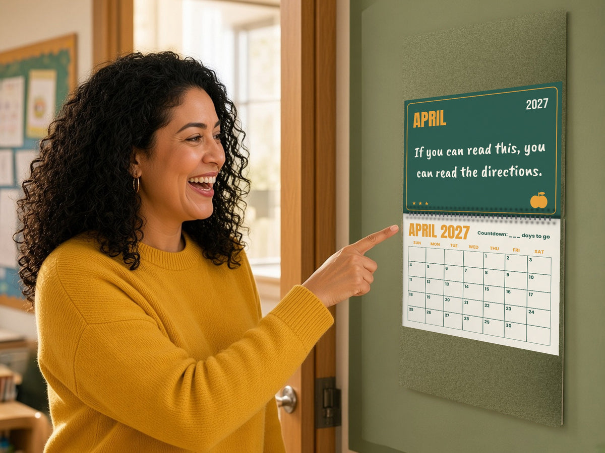 Countdown to Summer Teacher Calendar 2027 - Funny Wall Calendar, lifestyle photo 2