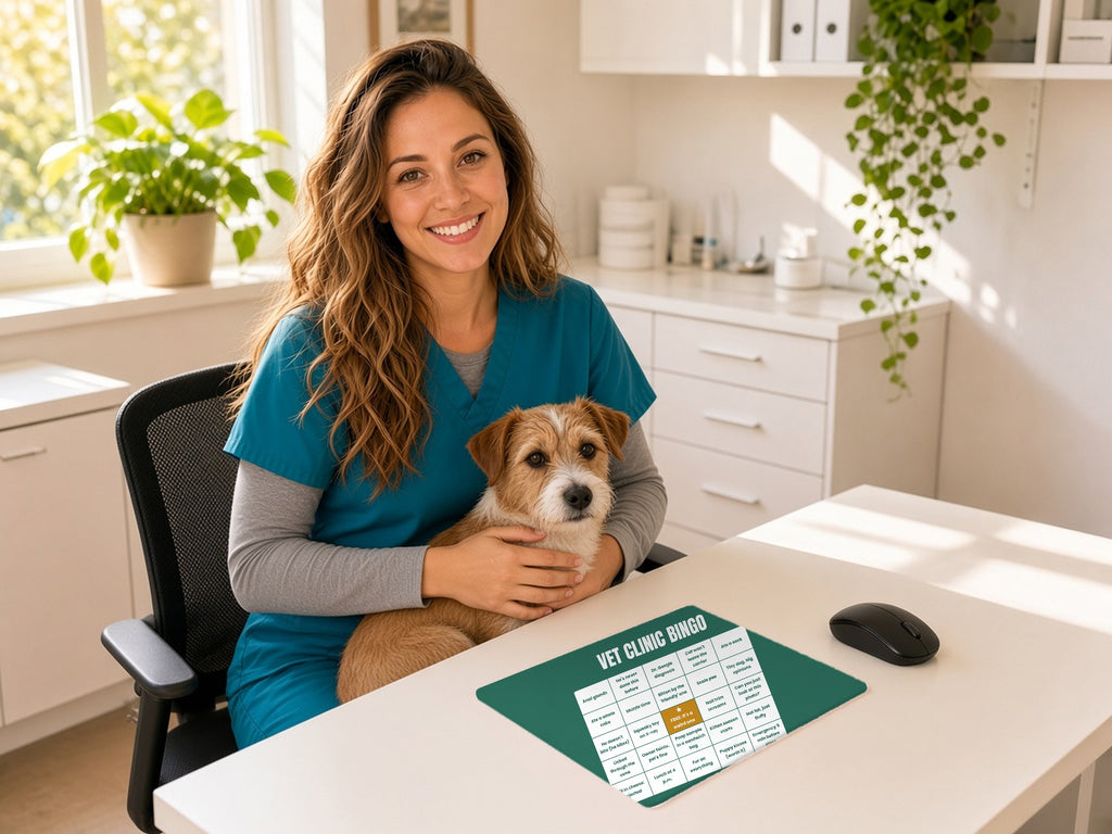 Vet Clinic Bingo Mouse Pad - Funny Vet Tech Gift, lifestyle photo 2