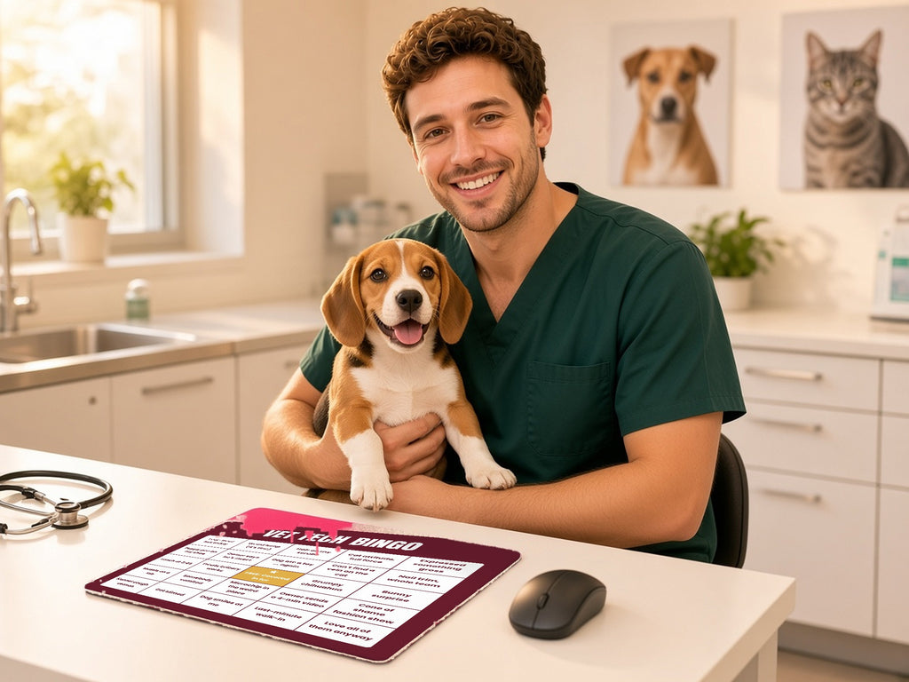 Vet Tech Bingo Mouse Pad, lifestyle photo 2
