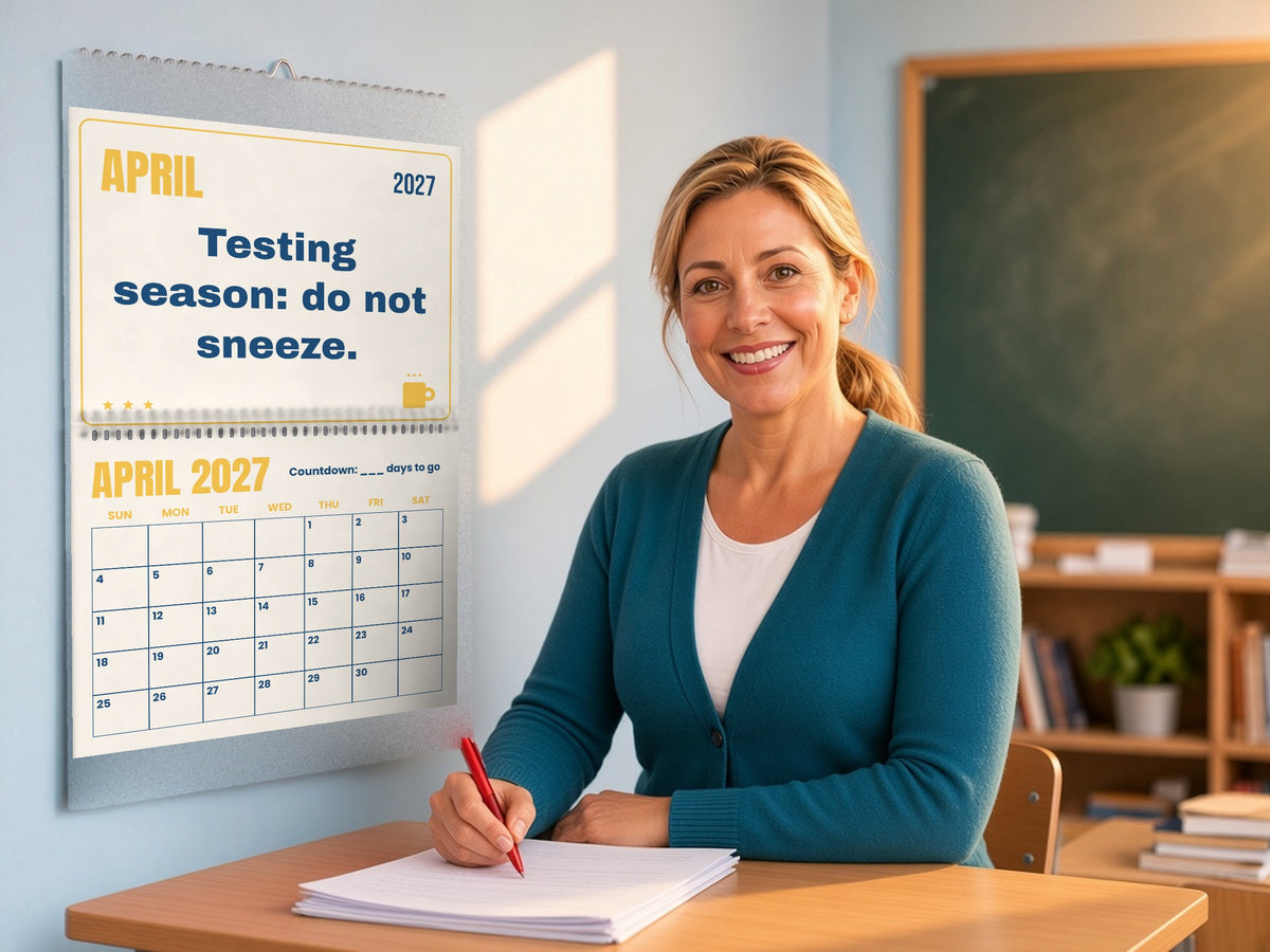 Teacher Countdown Wall Calendar 2027 - Bell to Bell, lifestyle photo 2