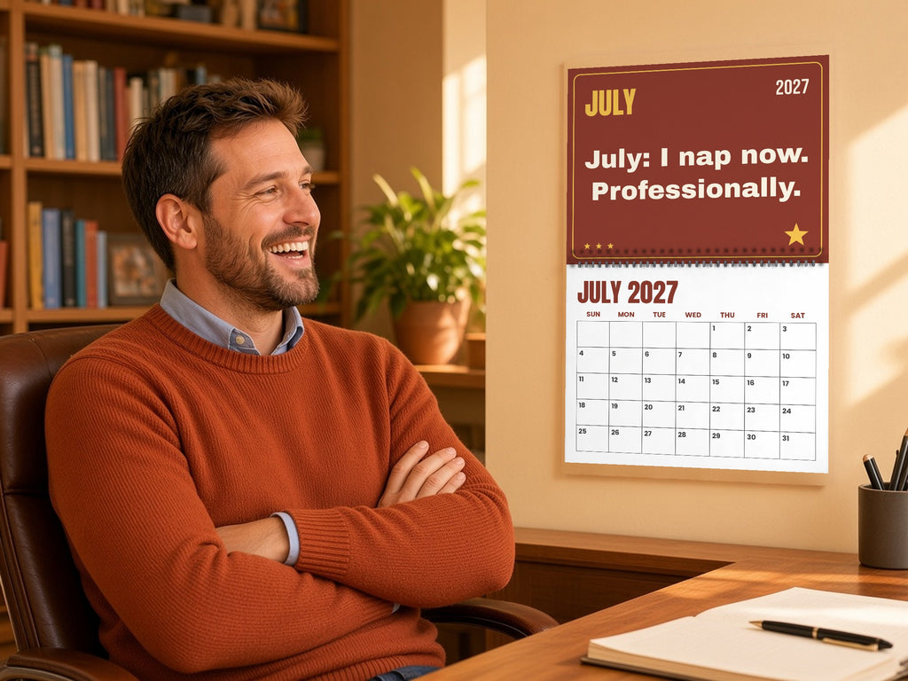 Funny Teacher Wall Calendar 2027 - Professional Glue Stick Finder, lifestyle photo 3