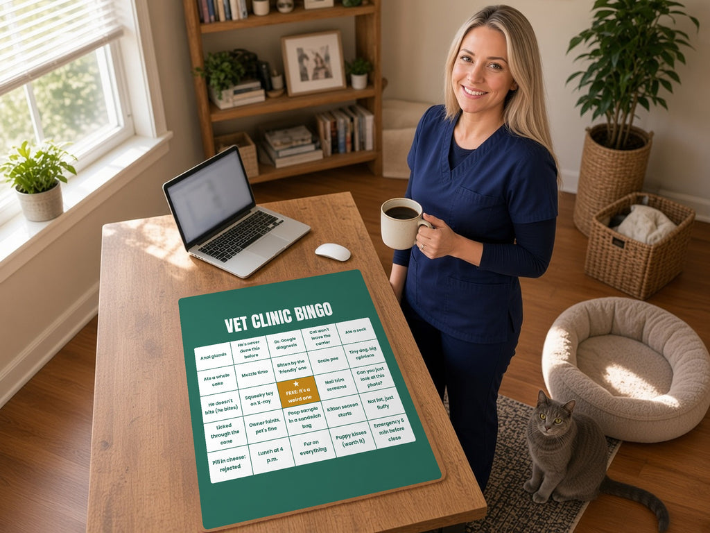 Vet Clinic Bingo Desk Mat - Funny Vet Tech Gift, lifestyle photo 3