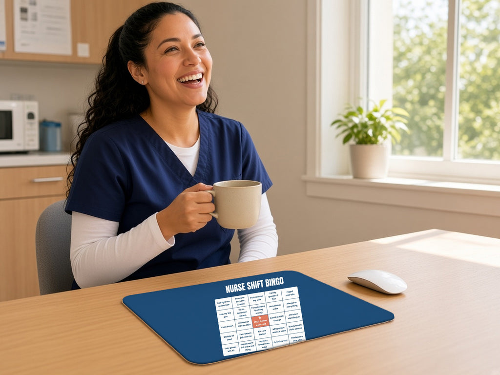 Nurse Shift Bingo Mouse Pad - Funny Nurse Gift, lifestyle photo 3