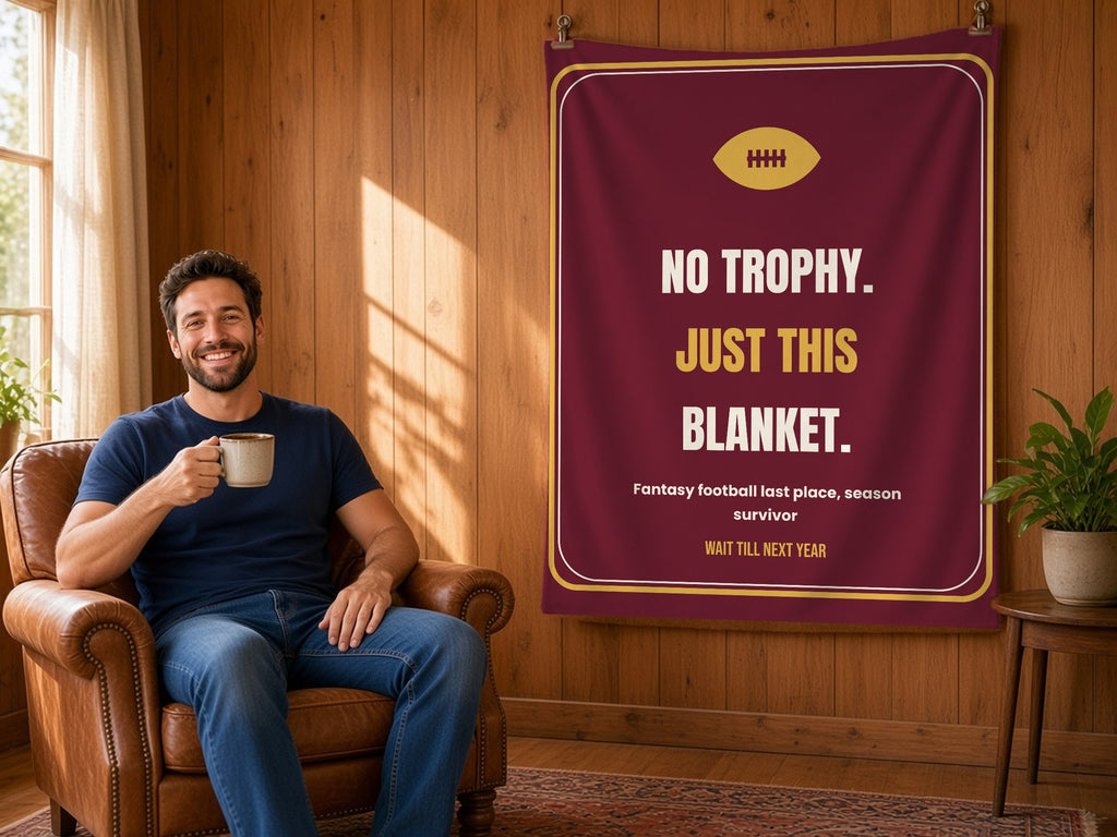 Fantasy Football Last Place Throw - No Trophy, Just This Blanket, lifestyle photo 3