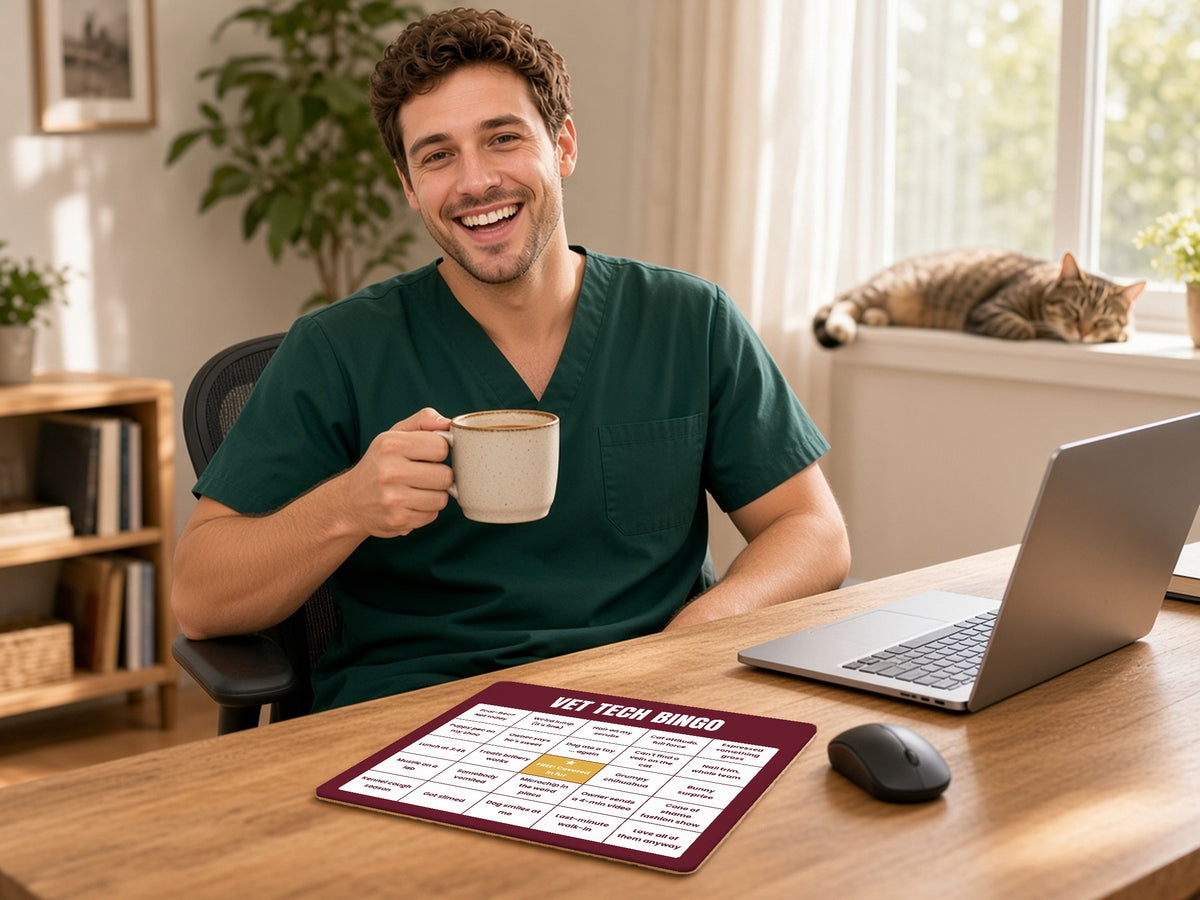 Vet Tech Bingo Mouse Pad, lifestyle photo 3