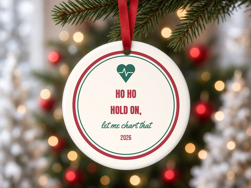 Funny Nurse Christmas Ornament close-up