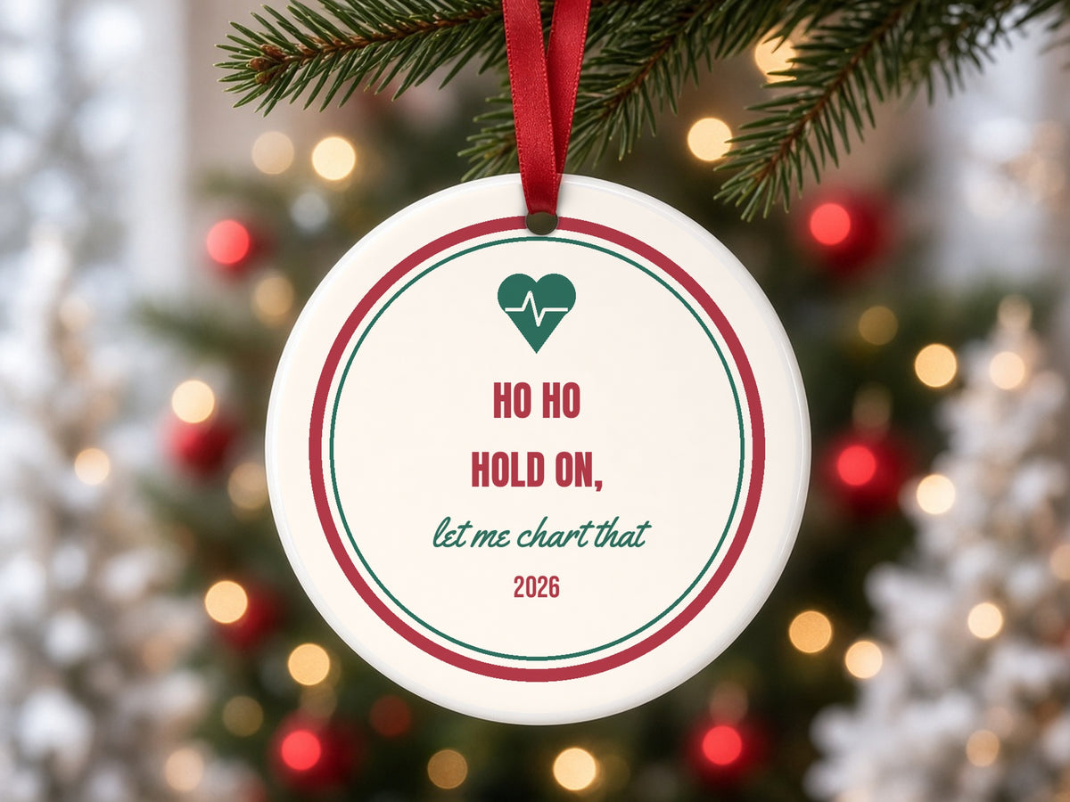 Funny Nurse Christmas Ornament close-up